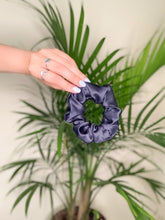 Load image into Gallery viewer, Midnight Blue Satin Scrunchie