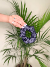 Load image into Gallery viewer, Midnight Blue Satin Scrunchie
